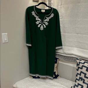 Tuckernuck Green Tunic with White Embroidery